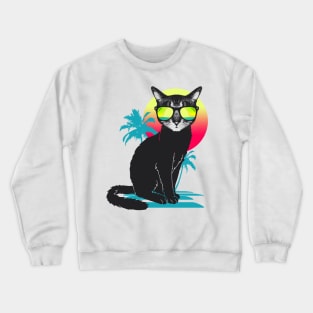 Cool Summer Cat Crewneck Sweatshirt